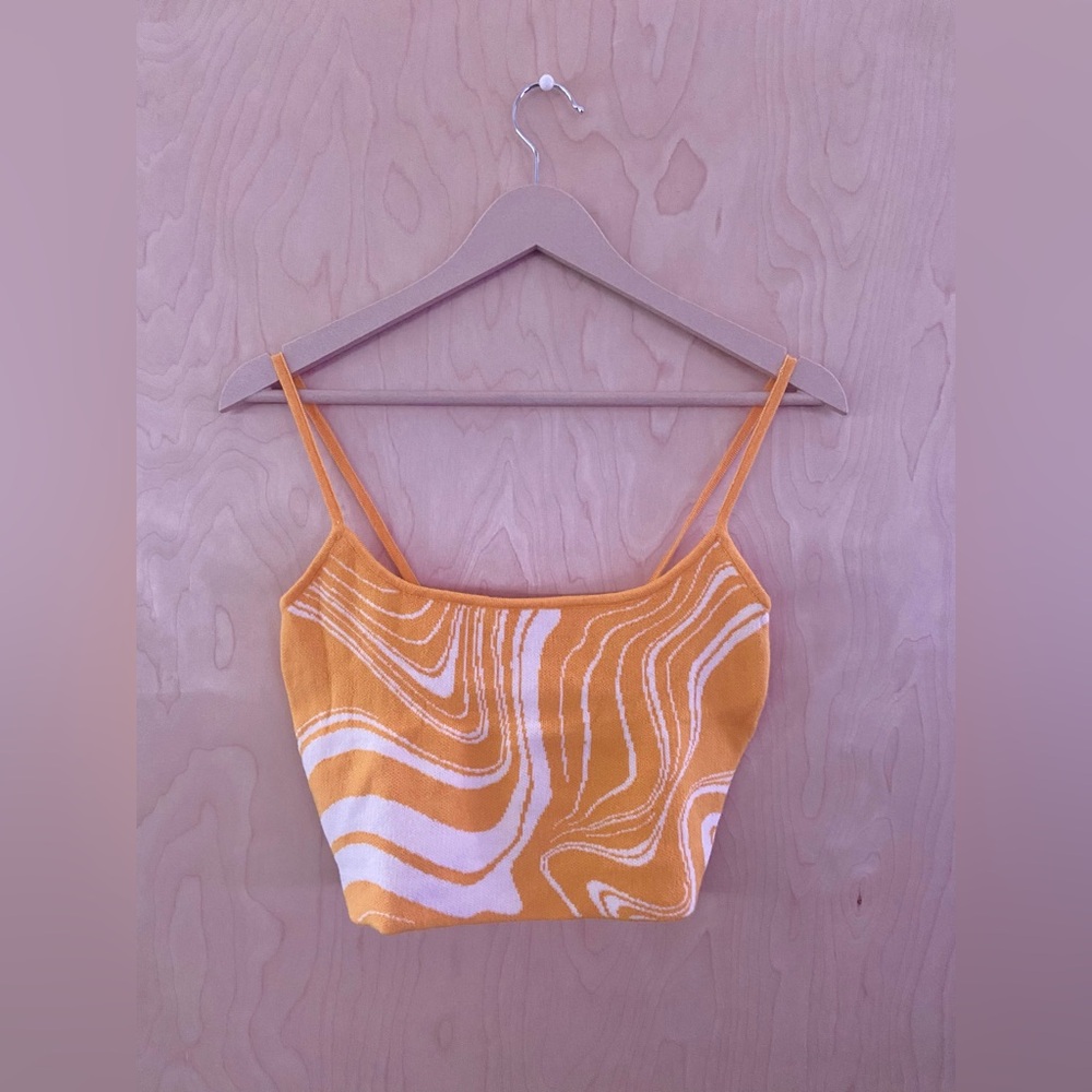 Pacsun Yellow Knit Crop Tank Top